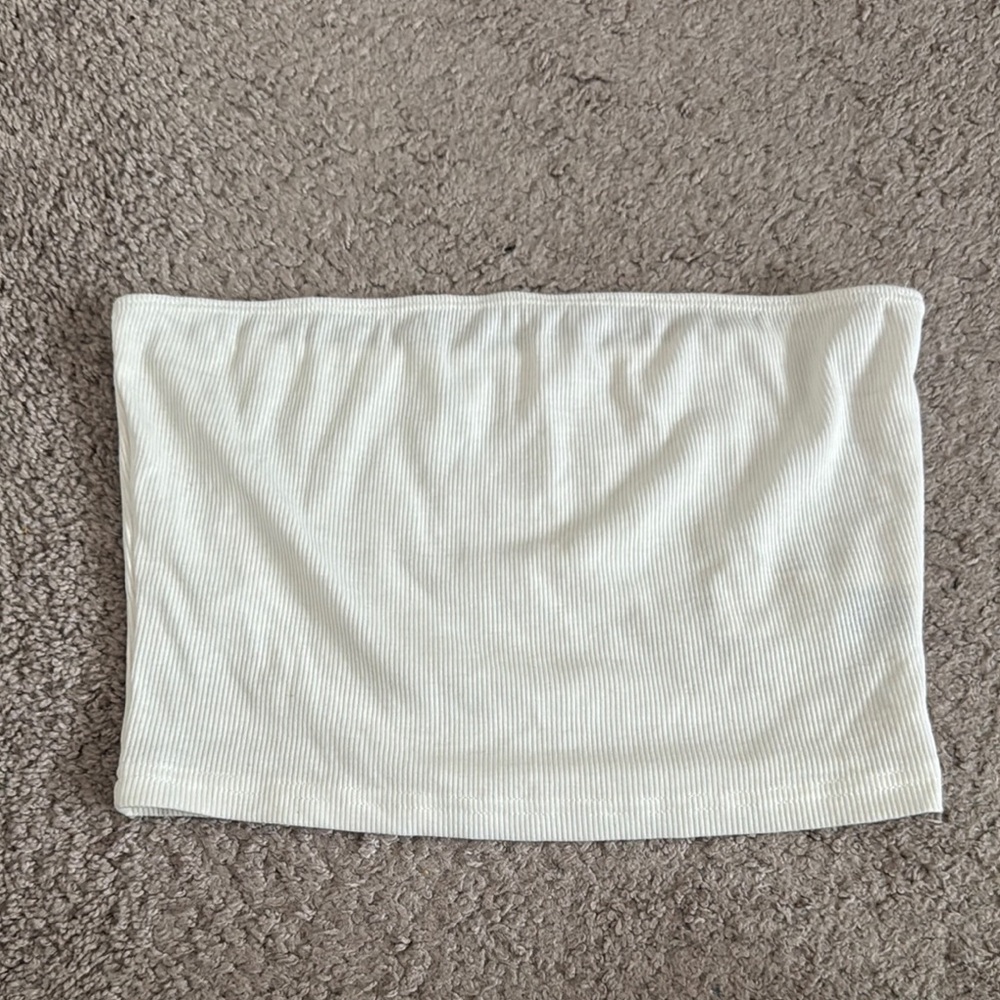 SHEIN White Ribbed Knit Top
